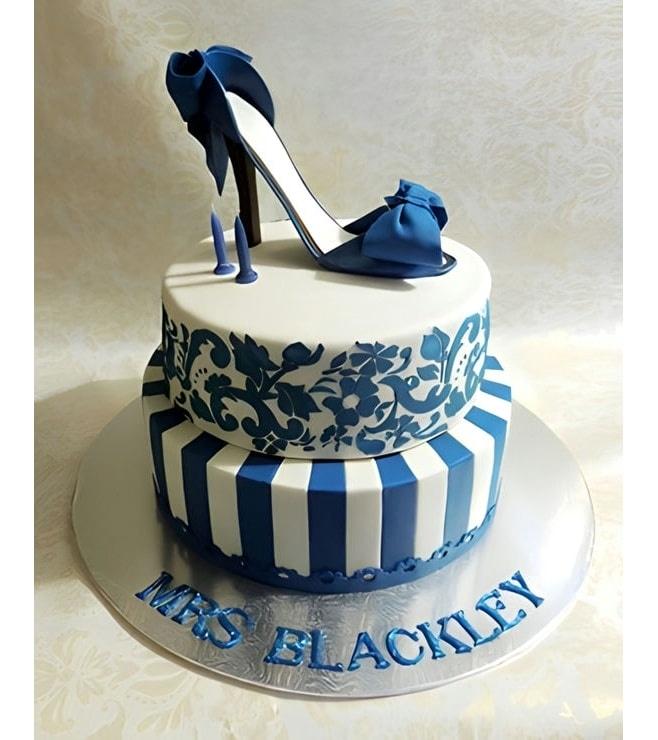 Blue Stiletto Shoe Cake