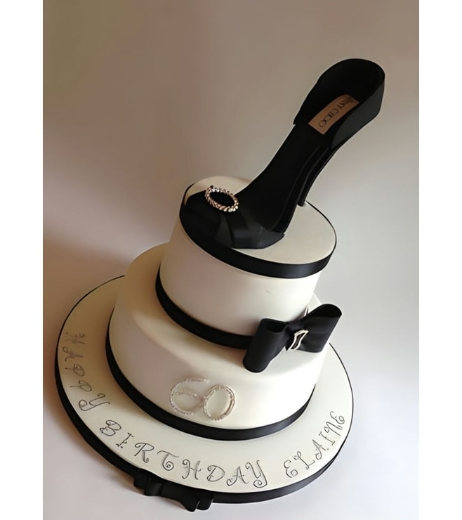 Jimmy Choo Tiered Black & White Cake, Shoe Cakes