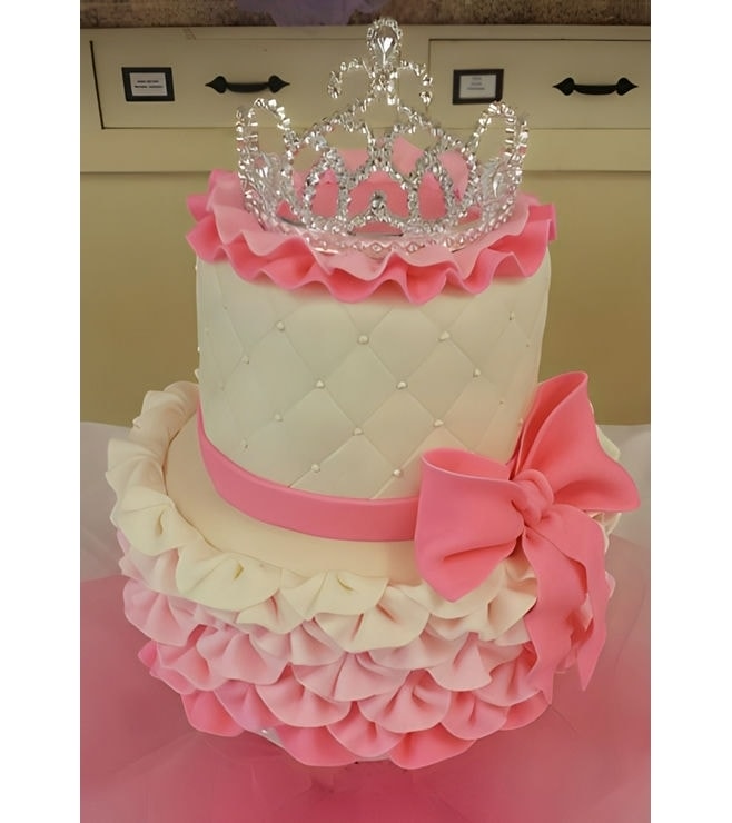 Tiara and Ruffles Princess Cake 4, Crown Cakes