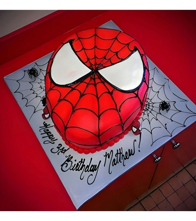 Spiderman Mask Cake 1, Spiderman Cakes