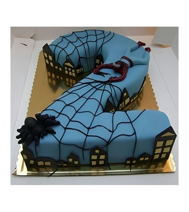 Web Slinger Number Cake, Spiderman Cakes