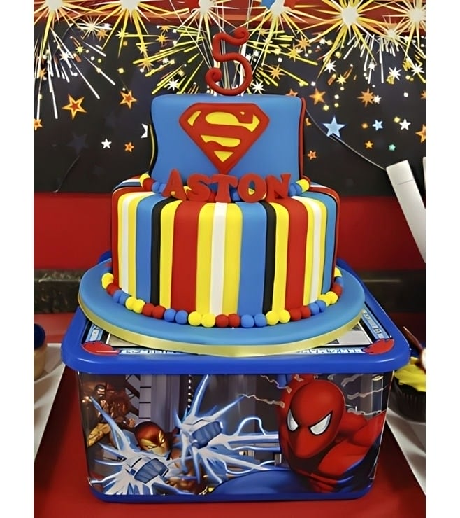 Superhero Mashup Cake, Spiderman Cakes