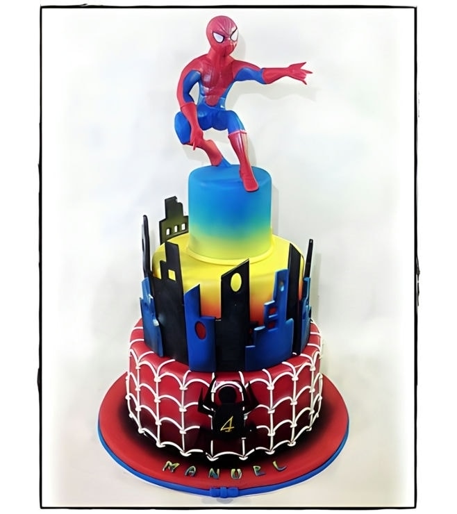 Spiderman Figurine Tierd Cake, Spiderman Cakes