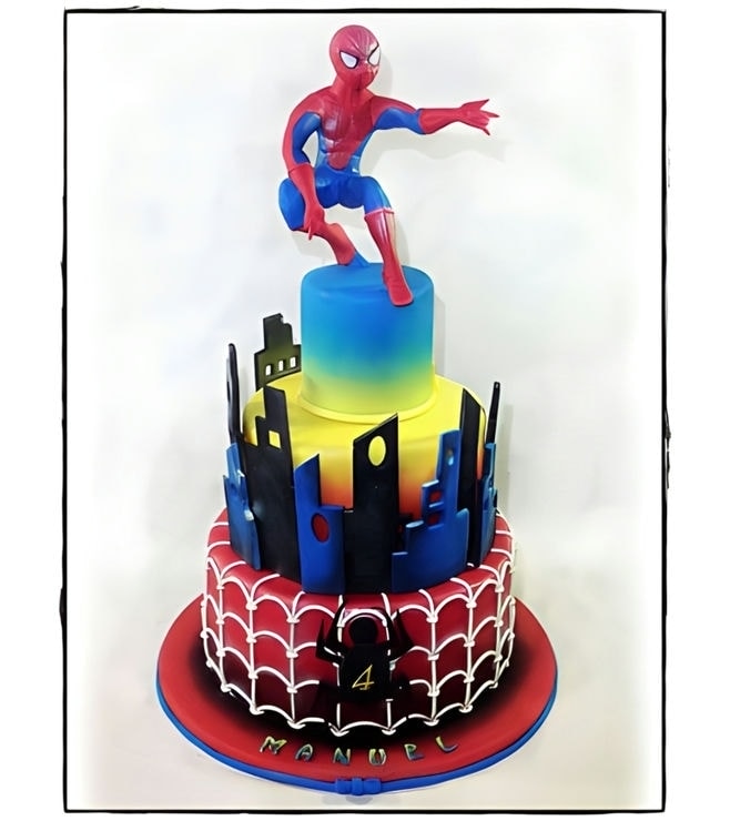 Spiderman Figurine Tierd Cake