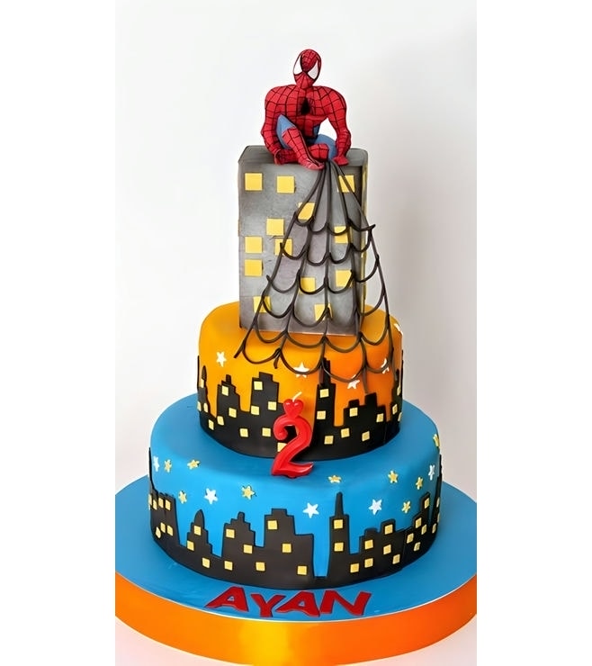 WebSligner Tiered Cake, Spiderman Cakes