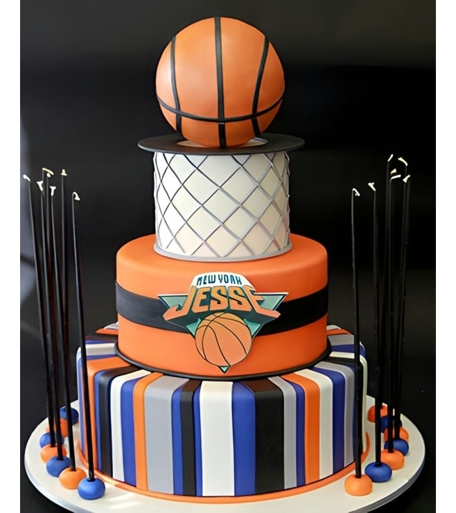 Alley Oop Tiered Basketball Cake, Basketball Cakes