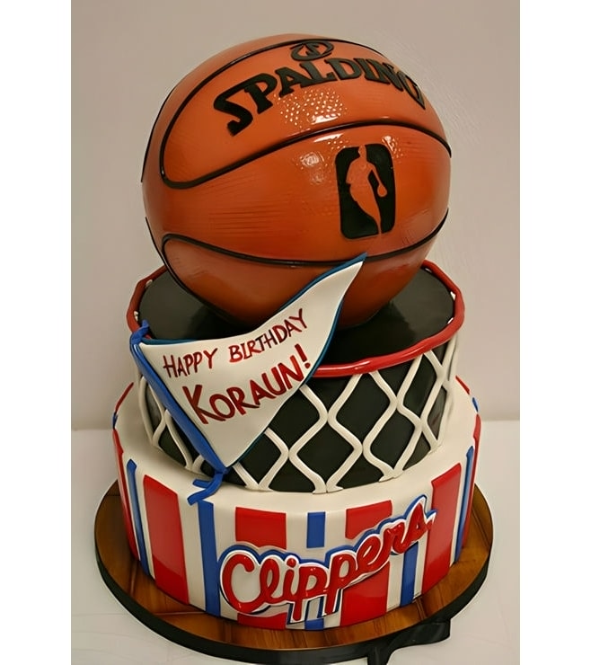 Slam Dunk LA Clippers Birthday Cake, Basketball Cakes