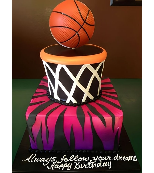 Basketball Goals Tiered Cake, Basketball Cakes