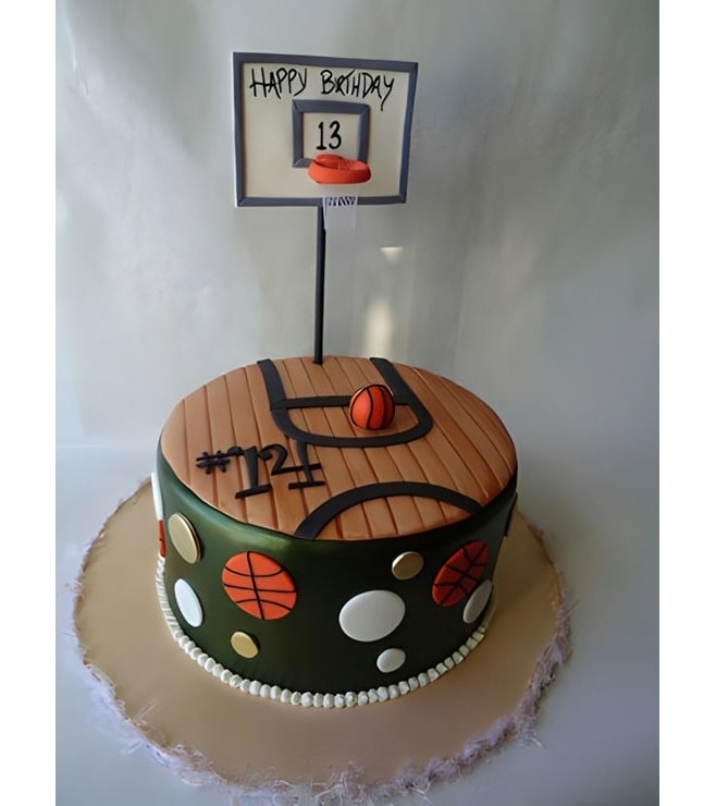 Half Court Birthday Cake, Basketball Cakes