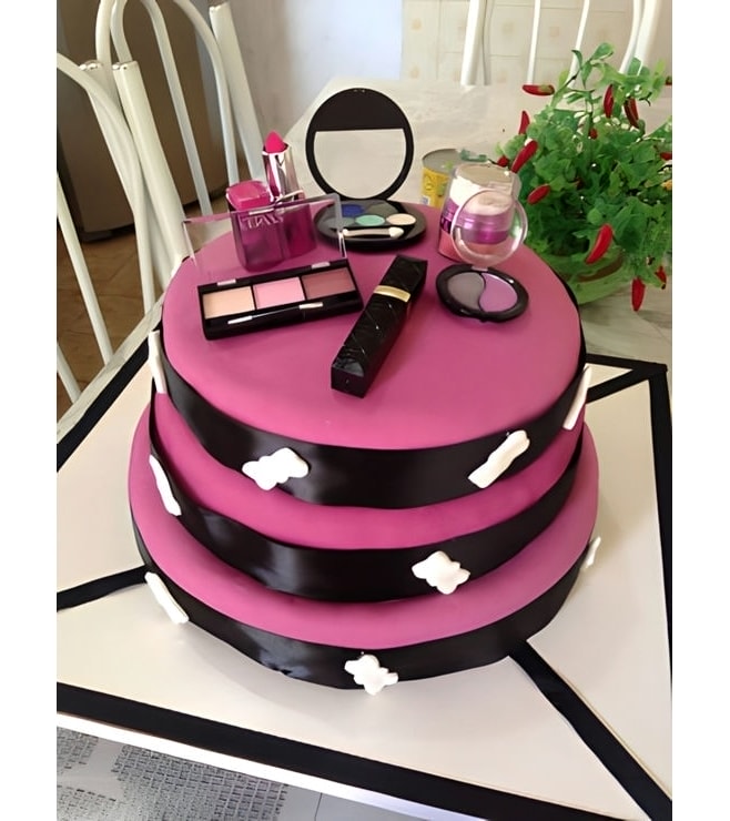 Makeup & Beauty 3 Tiered Cake, 3D Themed Cakes