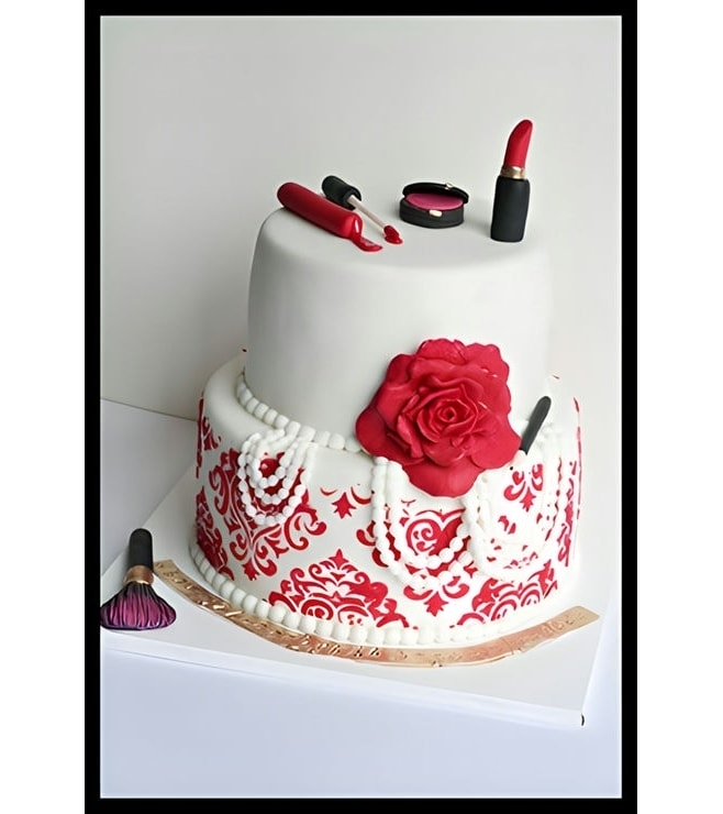 Makeup & Beauty 2 Tiered Cake, 3D Themed Cakes