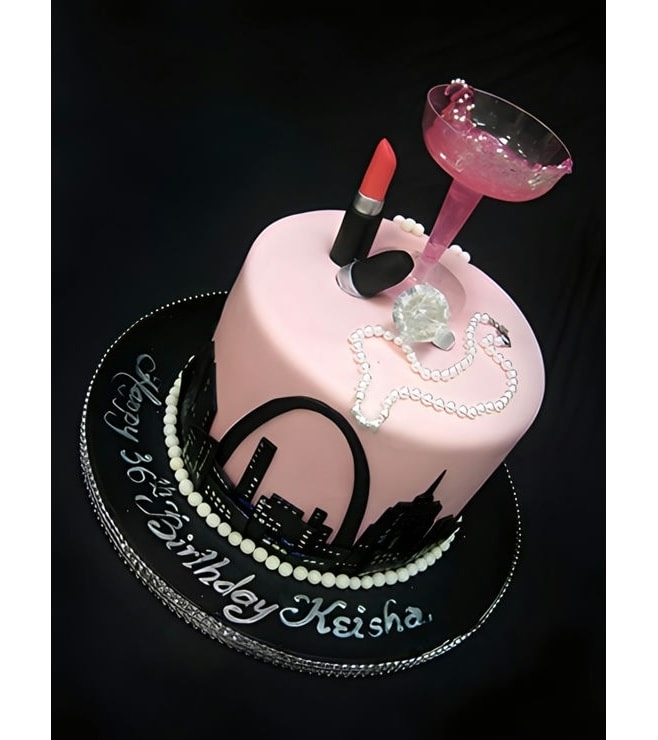 City Girl Birthday Cake, Makeup Cakes