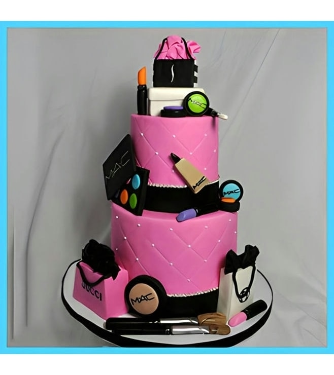 Makeup Shopping Tiered Cake, Makeup Cakes