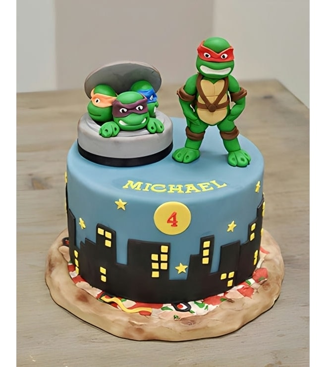 Angry Ninja Turtles Figurine Cake