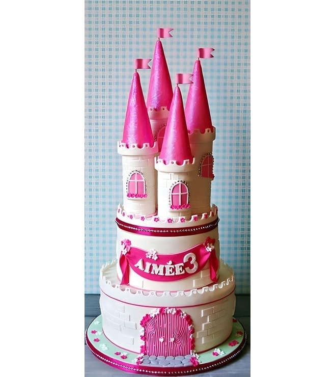Pink Wonderland Castle Tiered Cake 3, Castle Cakes