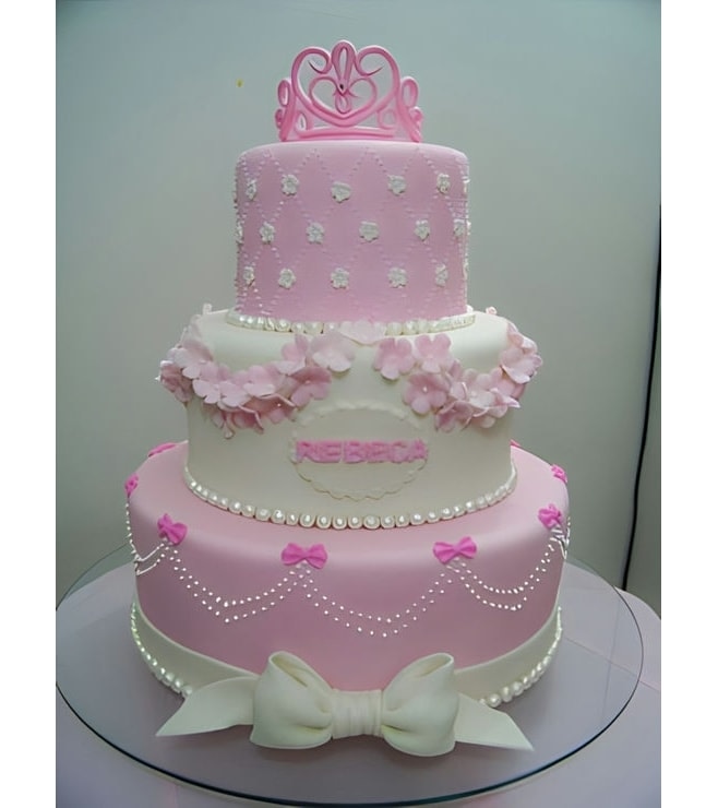 Ribbons & Pink Tiara Cake, Occasion Cakes