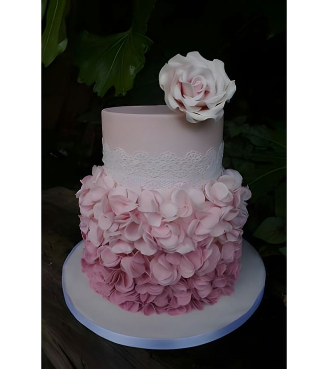 Pink Petals & Lace Cake