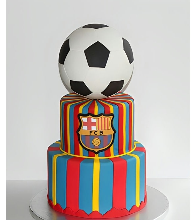 Barcelona FC Tiered Football Cake 1, Barcelona Cakes