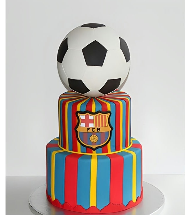 Barcelona FC Tiered Football Cake 1