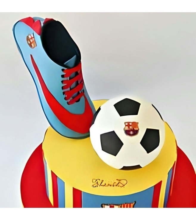 Barca Boot & Ball Cake, Barcelona Cakes