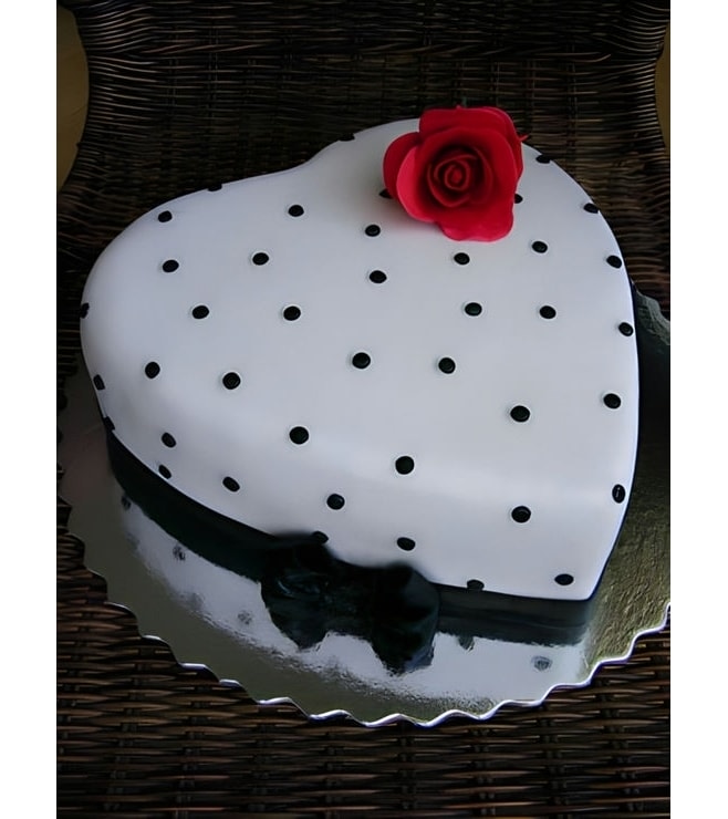 Polka Dotted Heart Cake