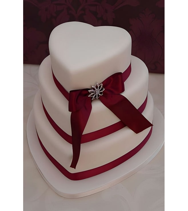 Elegantly Wrapped Heart Cakes