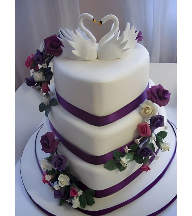 Kissing Swans Love Cake