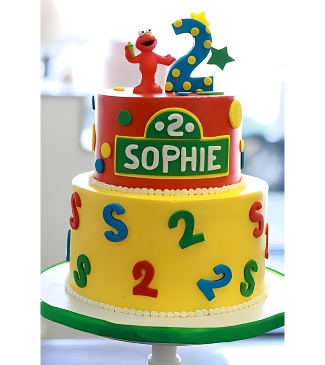 Elmo Tiered Cake 3, Elmo Cakes