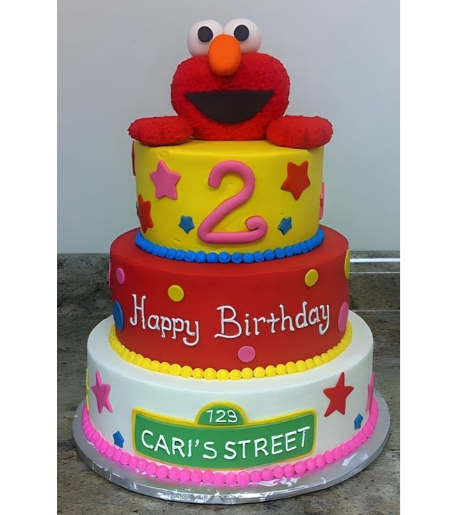 Elmo Tiered Cake 4, Elmo Cakes