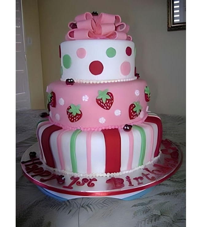 Gift Tower Strawberry Shortcake Cake 1