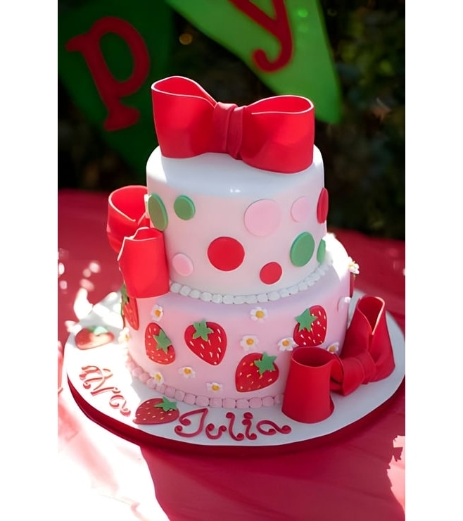 Berry Bows Stawberry Shortcake Cake