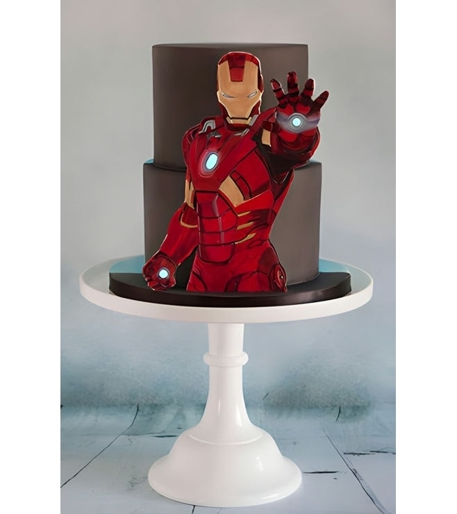 Iron Man Attack Stance Tiered Cake, Iron Man Cakes