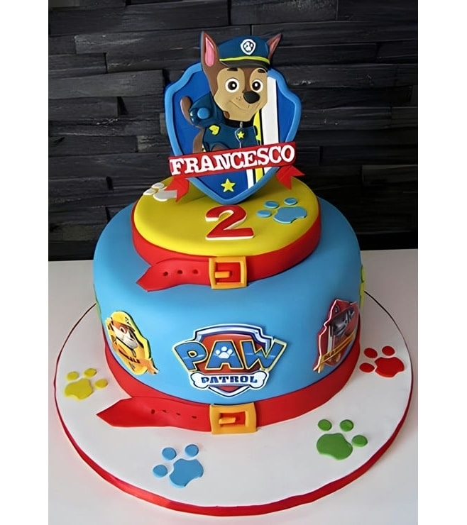 Personalized Paw Patrol Badge Cake