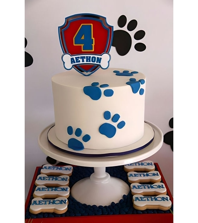 Paw Patrol Badge Cake and Cookies