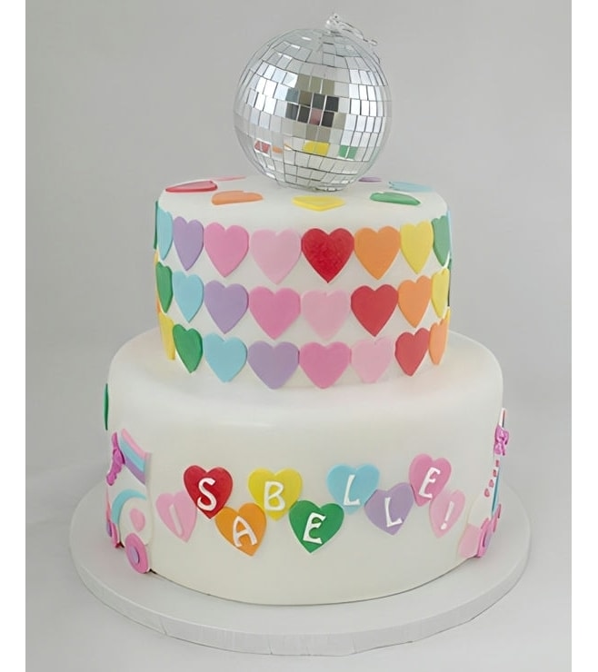 Disco Ball & Hearts Cake, Disco Cakes