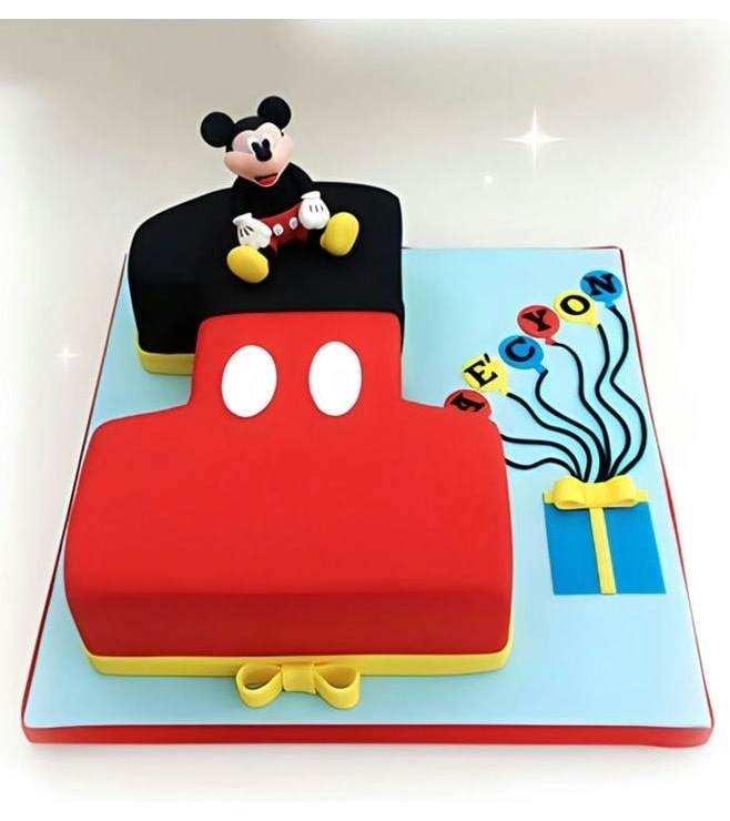 Mickey Mouse Number 1 Cake