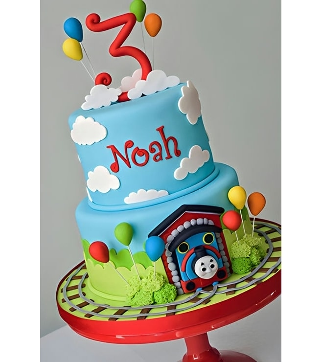 Thomas the Tank Engine in the Engine Shed Tiered Cake, Thomas Tank Cakes