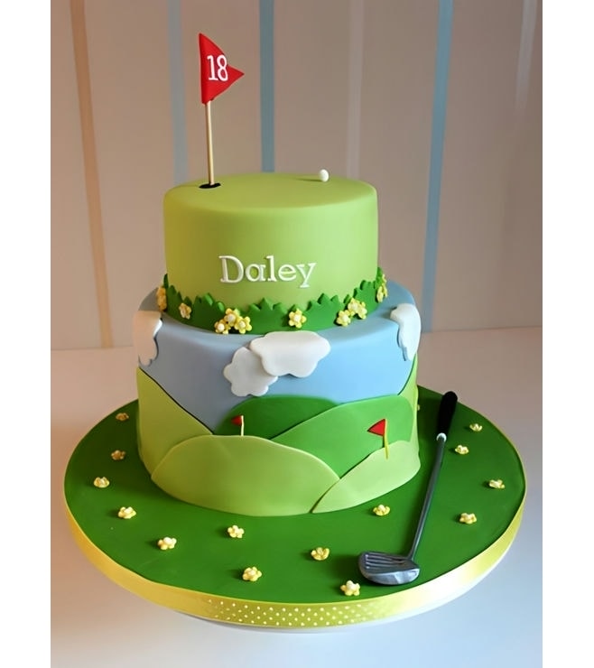 Tiered Golf Course Cake, Golf Cakes