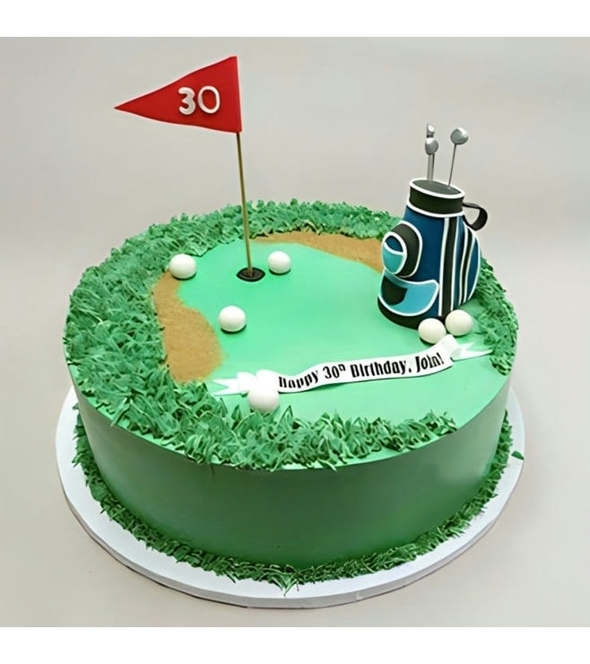 Golf Bag on Golf Balls Cake