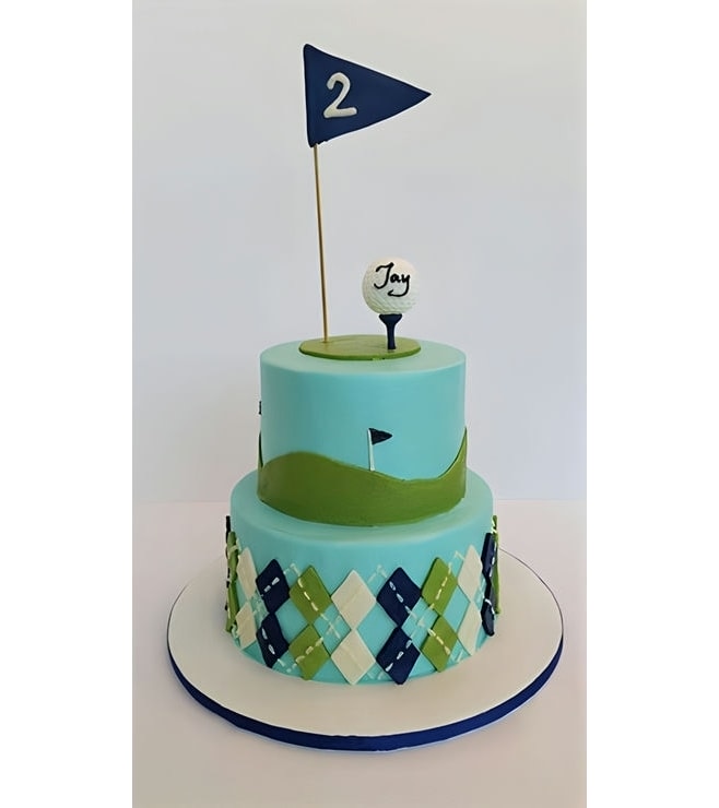 Golf Ball on Tee Tiered Cake 3