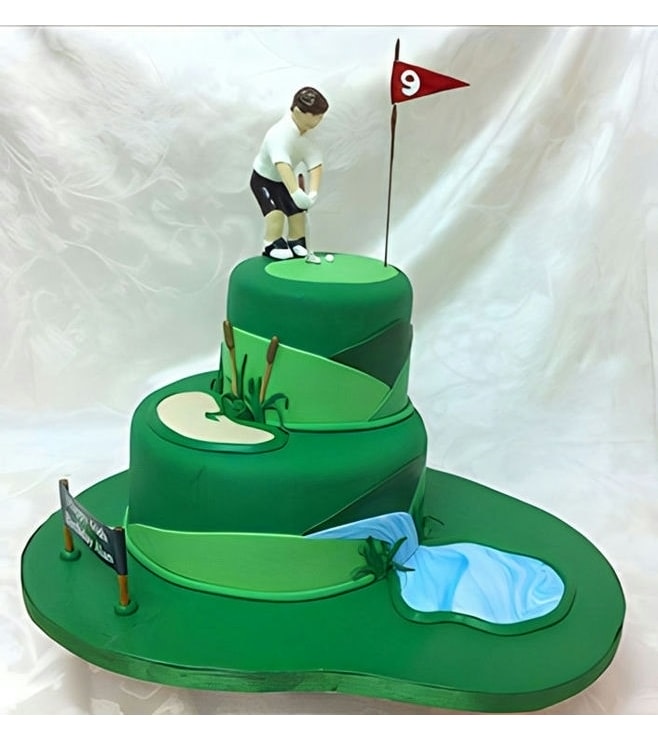 Golfer Lining Up Shot Cake, Golf Cakes