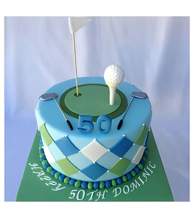 Golf Ball on Tee Cake