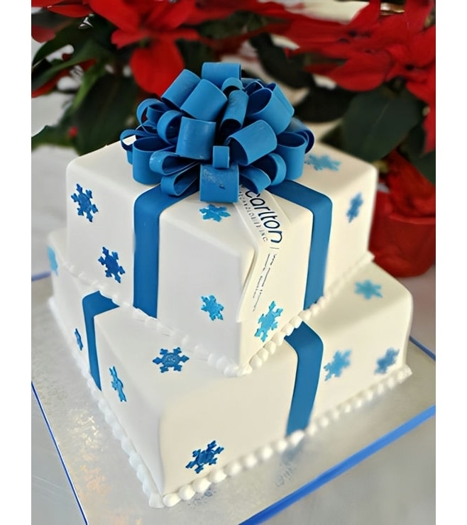 Blue Bows & Ribbons Tiered Cake, Bow Cakes
