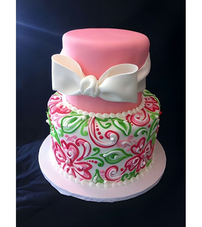 Artsy Pink Bow Cake