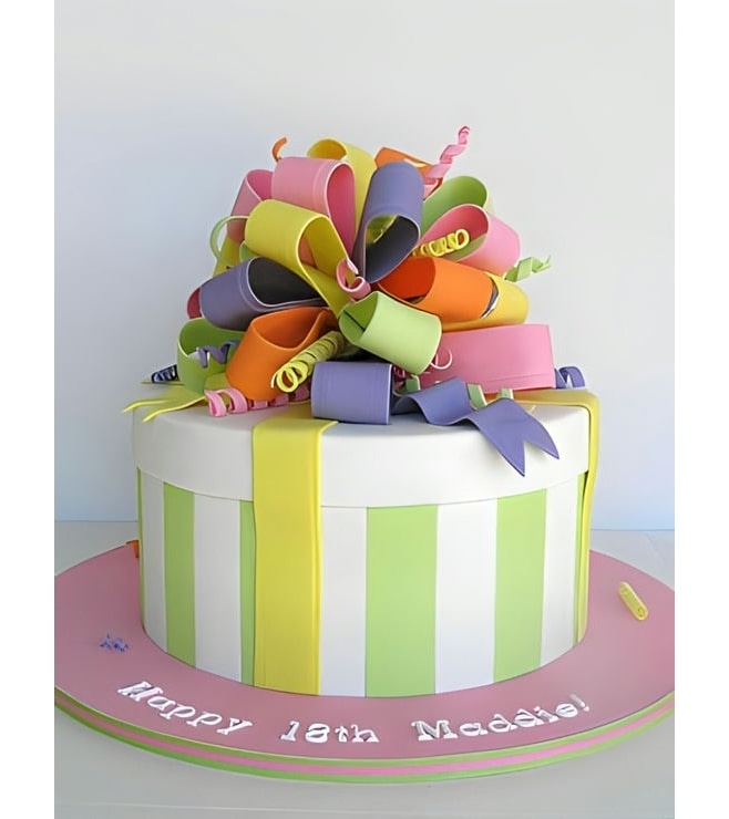 Gift Box Design Bow Cake