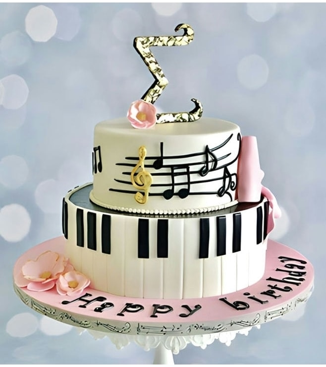 Pink Piano Maestro's Cake