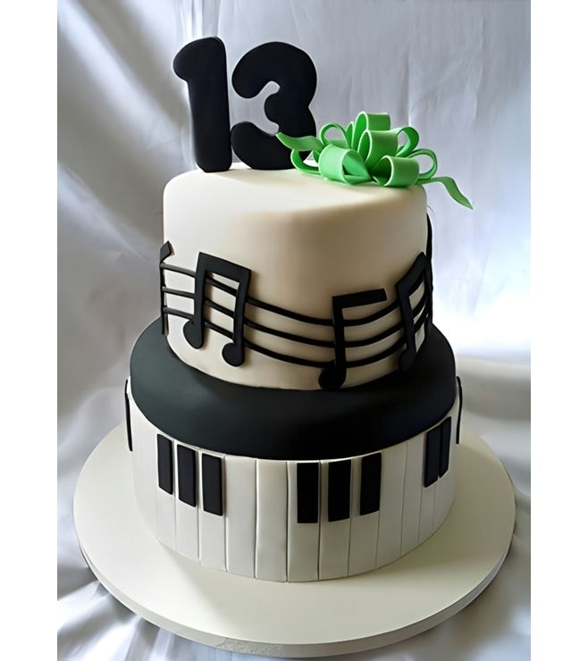Melodious Notes & Keys Cake