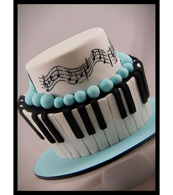 Blues Piano Music Cake, Piano Cakes