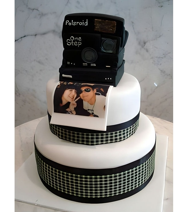 Tiered Polaroid Camera Picture Cake