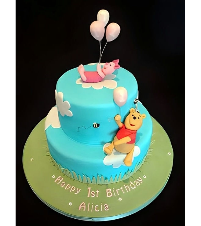 Winnie the Pooh & Piglet Sky High Tiered Cake, Winnie The Pooh Cakes